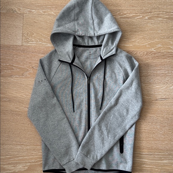 Like New Tesla Women’s Zip-Up Track Hoodie Sweatshirt Grey Black Trim Medium - Picture 1 of 5